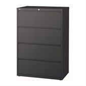 Hirsh Industries LLC 10000 Series Lateral 42 Wide 4 Drawer File Cabinet in Charcoal