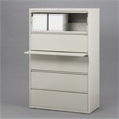 Hirsh Industries LLC 10000 Series Lateral 42 Wide 5 Drawer File Cabinet in Putty