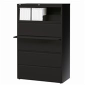 Hirsh Industries LLC 10000 Series Lateral 42 Wide 5 Drawer File Cabinet in Black