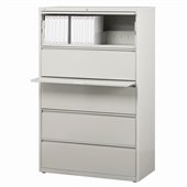 Hirsh Industries LLC 10000 Series Lateral 42 Wide 5 Drawer File Cabinet in Gray