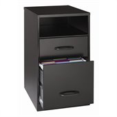 Hirsh Industries LLC SOHO 18 Deep 2 Drawer Cabinet with Shelf in Black