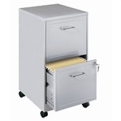Hirsh Industries LLC SOHO 18 Deep Mobile 2 Drawer File Cabinet in Silver