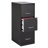 Hirsh Industries LLC SOHO 18 Deep 3 Drawer Letter Size File Cabinet in Black