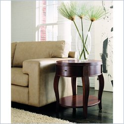 Hammary Grand Salon Oval Drawer End Table in Mocha Brown Furniture Living Room End Tables Hammary 371380