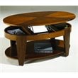 ADD TO YOUR SET: Hammary Oasis Oval Cocktail Table w/ Lift-Top in Cherry/Walnut