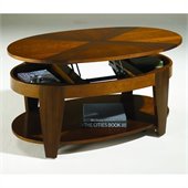 Hammary Oasis Oval Cocktail Table w/ Lift-Top in Cherry/Walnut
