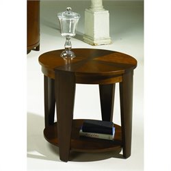Hammary Oasis Oval End Table in Cherry/Walnut