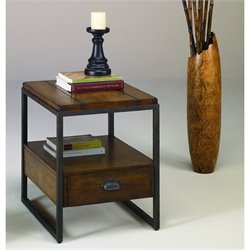 Hammary Baja Rectangular Drawer End Table in Umber