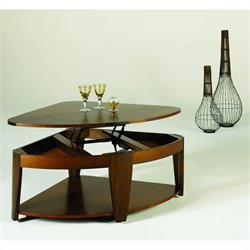Hammary Oasis Wedge Lift-Top Cocktail Table in Cherry/Walnut
