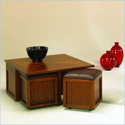 Hammary Nuance Lift Top Square Cocktail Table w/ Ottoman in Cherry