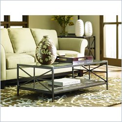 Hammary Crossnore Rectangular Cocktail Table in Dark Brass