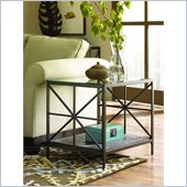 Hammary Crossnore Rectangular End Table in Dark Brass