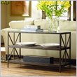 ADD TO YOUR SET: Hammary Crossnore Sofa Table in Dark Brass