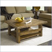 Hammary Luberon Square Cocktail Table in Weathered Pine Finish