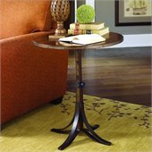 Hammary Mercantile Round Adjustable Accent Pedestal Table in Whiskey Finish