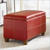 Hammary Hidden Treasures Storage Ottoman Trunk in Red