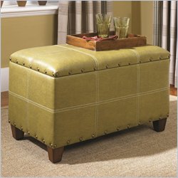 Hammary Hidden Treasures Storage Ottoman Trunk in Green