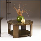 Hammary Marika Round Cocktail Table in Glazed Chestnut Finish