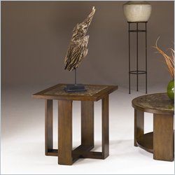 Hammary Marika Square End Table in Glazed Chestnut Finish