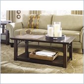 Hammary Vecchio Rectangular Cocktail Table in Mid-Tone Brown Finish