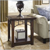 Hammary Vecchio Square End Table in Mid-Tone Brown Finish