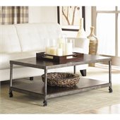 Hammary Structure Rectangular Cocktail Table in Distressed Brown
