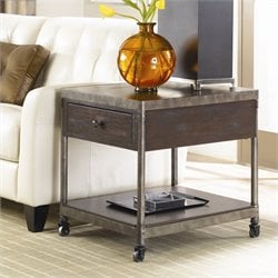 Hammary Structure Rectangular Drawer End Table in Distressed Brown