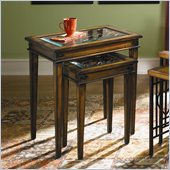 Hammary Hidden Treasures Nesting Table in Rustic Brown Finish