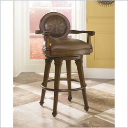 Hammary Hidden Treasures 31 Swivel Bar Stool in Medium Brown Finish