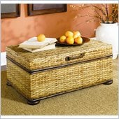 Hammary Hidden Treasures Woven Rattan Trunk Coffee Table in Light Distressed Finish