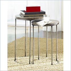 Hammary Hidden Treasures Round Nesting Table in Antique Silver