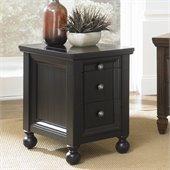 Hammary Hidden Treasures Chairside Table in Black Painted Finish