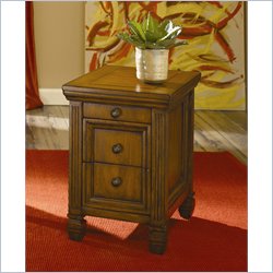 Hammary Hidden Treasures Chairside Table in Oak Finish