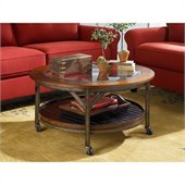 Hammary Mercantile Round Cocktail Table in Whiskey