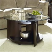 Hammary Apex Round Cocktail Table in Dark Cherry