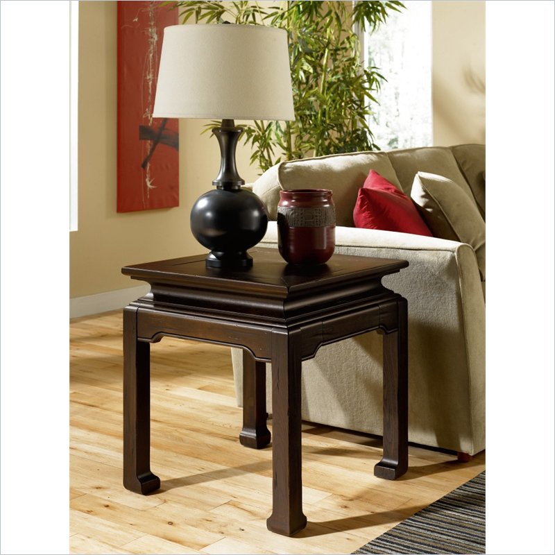 Hammary Chow Square End Table in Black