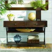 Hammary Crosswinds Sofa Table in Quartered Oak