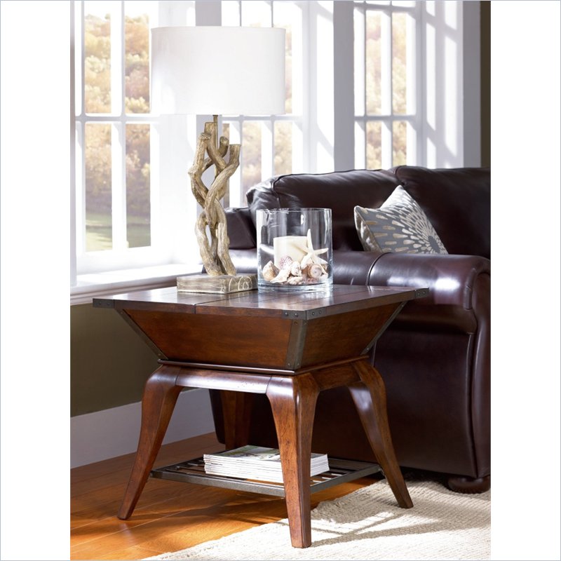 Hammary New Haven Rectangular End Table in Warm Chestnut