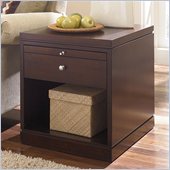 Hammary Cubics Rectangular Drawer End Table in Rich Brown Java