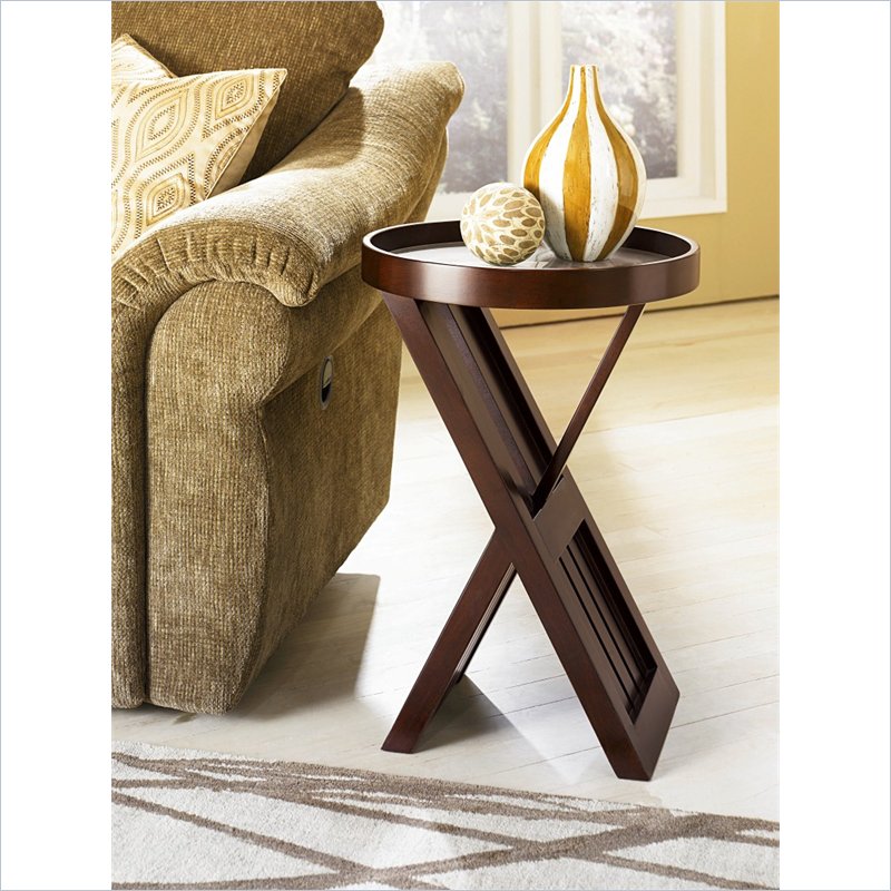 Hammary Montage Round End Table in Espresso