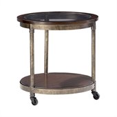 Hammary Structure Round End Table in Heavily Distressed Brown