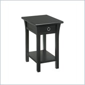 Hammary Chairsides Chairside Table - Black in Coffee & Oak