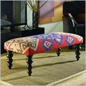 Hammary Hidden Treasures Kilim Rug Bench in Orange
