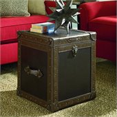 Hammary Hidden Treasures Trunk Cube in Dark Brown PVC