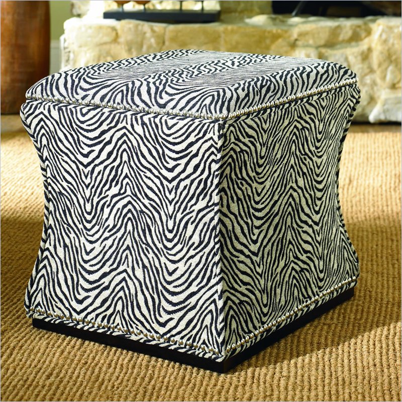 Hammary Hidden Treasures Fabric Storage Cube in Zebra
