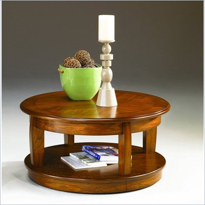 Hammary Ascend Round Lift Top Cocktail Table in Merlot