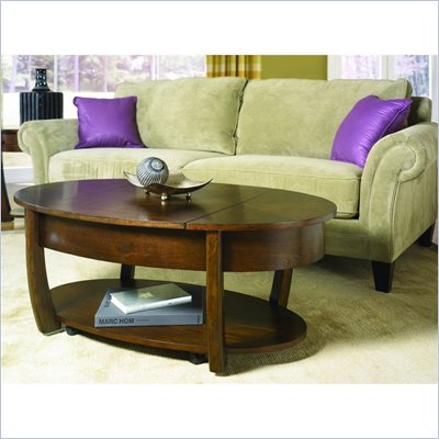 Hammary Concierge Oval Lift-top Cocktail Table in Brown