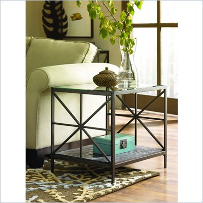 Hammary Crossnore Rectangular End Table in Dark Brass