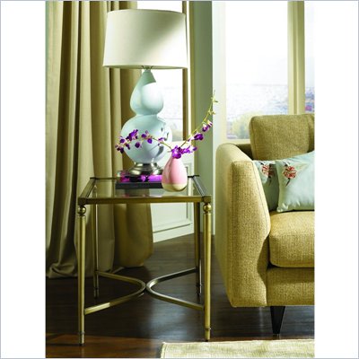 Hammary Elipse Rectangular End Table in Champagne