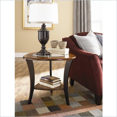 Hammary Flair End Table in Midtone and Rich Dark Brown Finish
